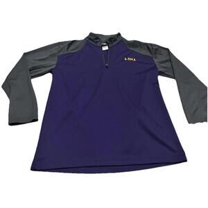 Knights Apparel Men’s LSU Quarter Zip Hoodie Size Large Purple/grey